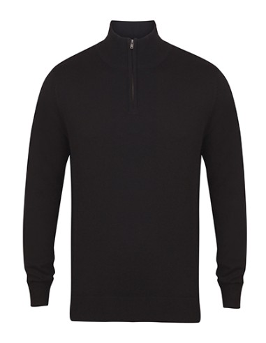 HEN-H729-Mens Quarter Zip Jumper